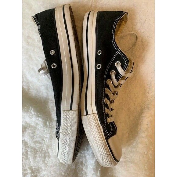 Converse Size 10 Mens All Star Black Sneakers Shoes Low Top Lace Up - Picture 7 of 10
